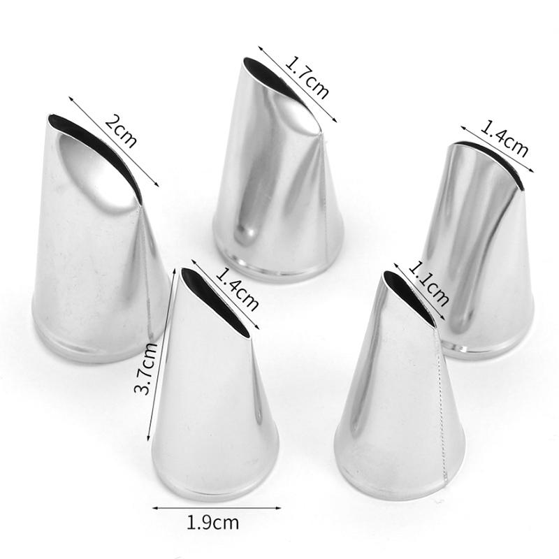 5Pcs/Set Rose Petal Cream Piping Tips Nozzle Cake Pastries Cupcake Decoration