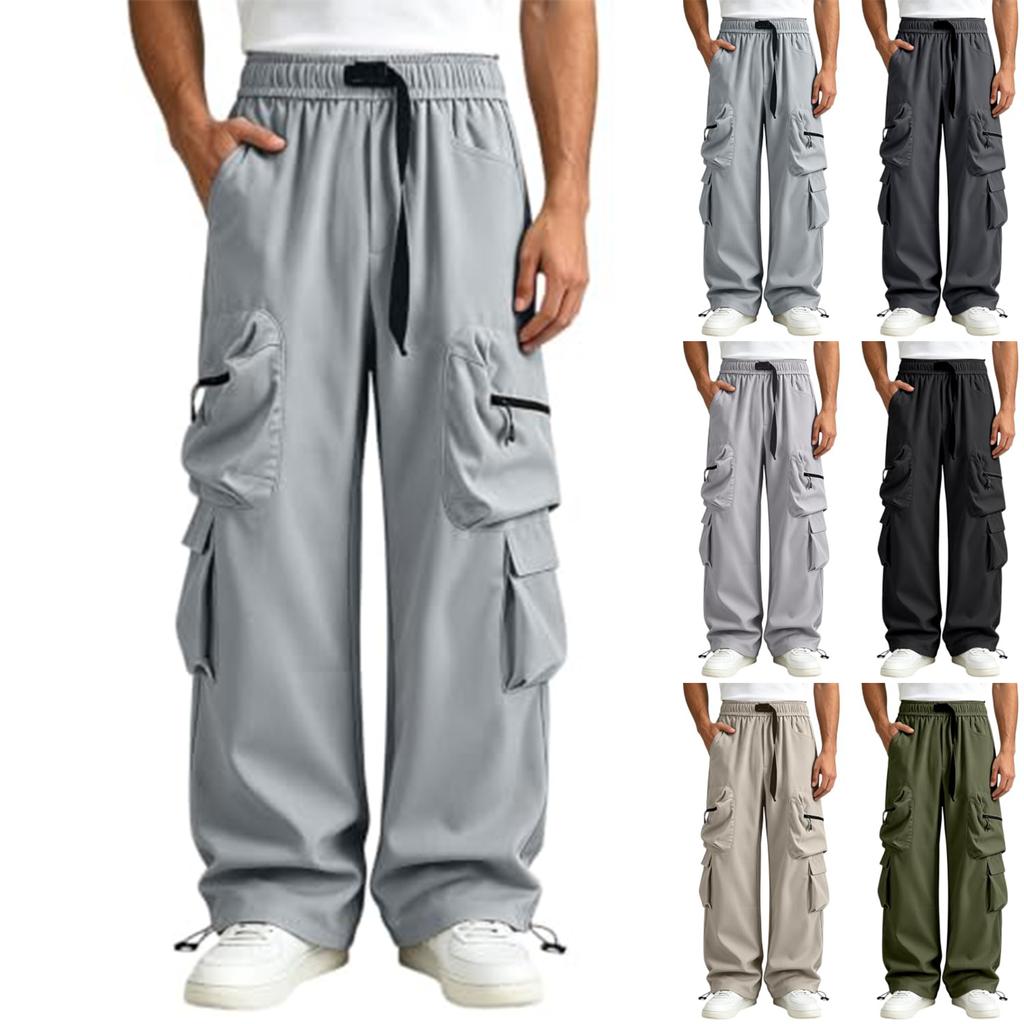Herren Cargohose, Frühjahrs Outdoor Wanderhose, Bündchen Casual Arbeitshose für Herren