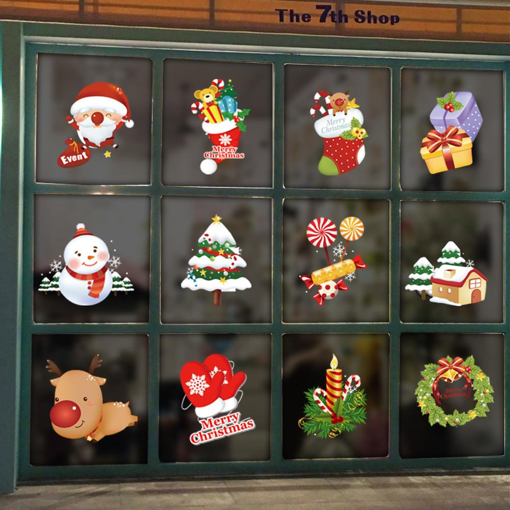 New Pvc Christmas Static Cling Window Decor Featuring Festive Santa Claus Design