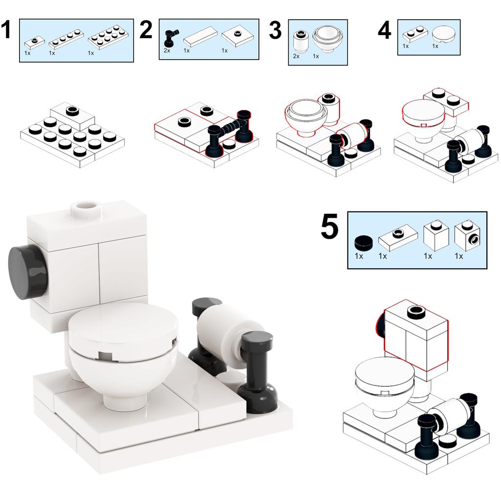Tragbare Toilette Loo City MOC Szenen Dunny Klassische Straße Porta-Potty Dekoration WC Bausteine Bildung Kinder Spielzeug
