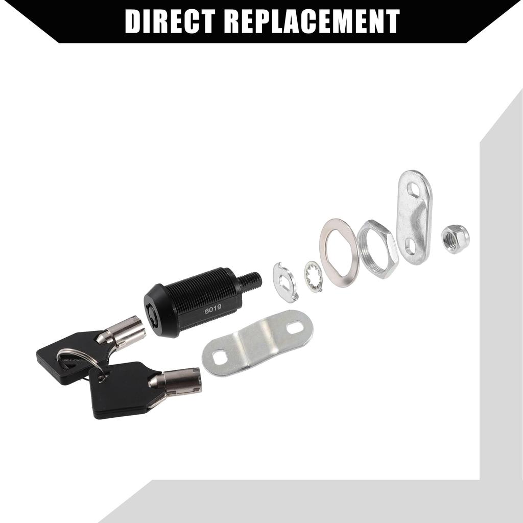 Hihaha RV Camper Lock Set (6 Keys) / Interior RV Storage Door Lock for File Cabinets and Toolboxes / Heavy-Duty 7/8-Inch Locks / 3-Piece Set, Black