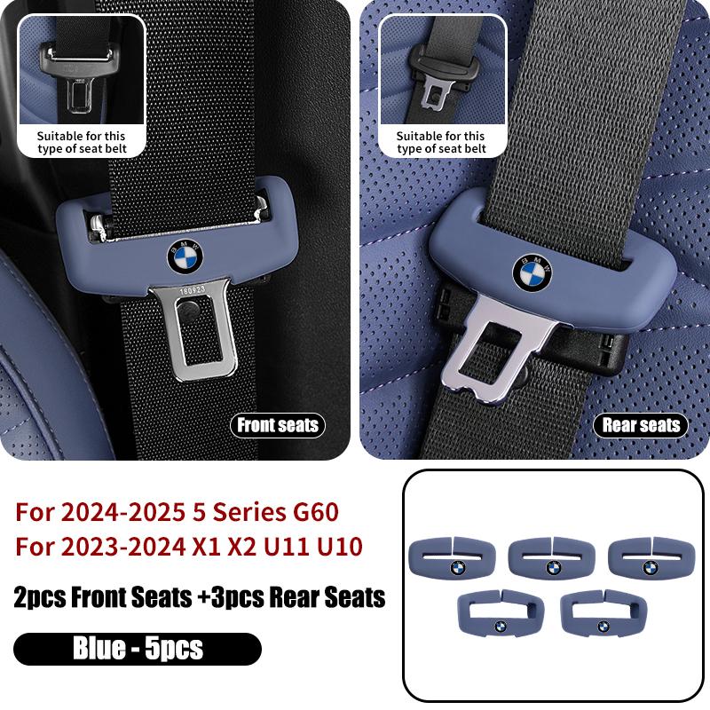 2/5pcs Car Seat Belt Buckle Anti-scratch Protector Cover For BMW 5 Series G60 2024 2025 X1 X2 U11 U10 2023 2024