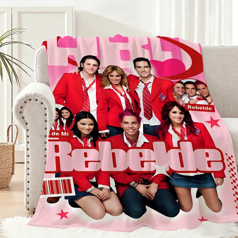 RBD rebelde album Throw Lightweight 240g Flannel Blanket Soft Skin-friendly for Summer Cooling