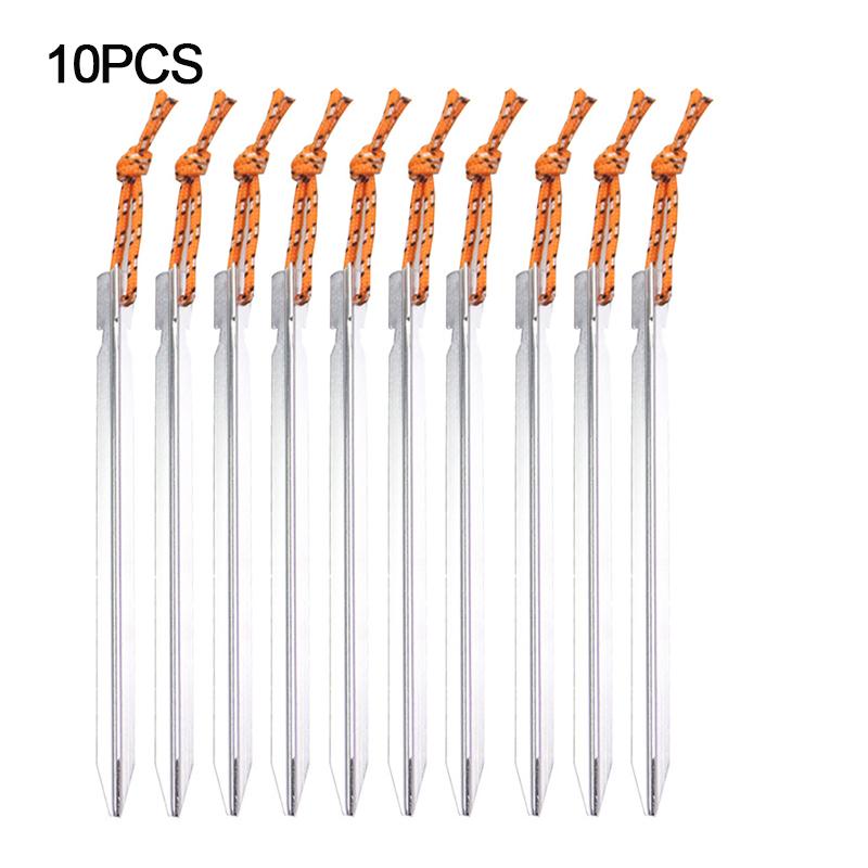 18cm Zeltheringe Aluminium Zeltpfahl Bodennägel mit reflektierendem Seil Outdoor Camping Wanderausrüstung Zeltzubehör