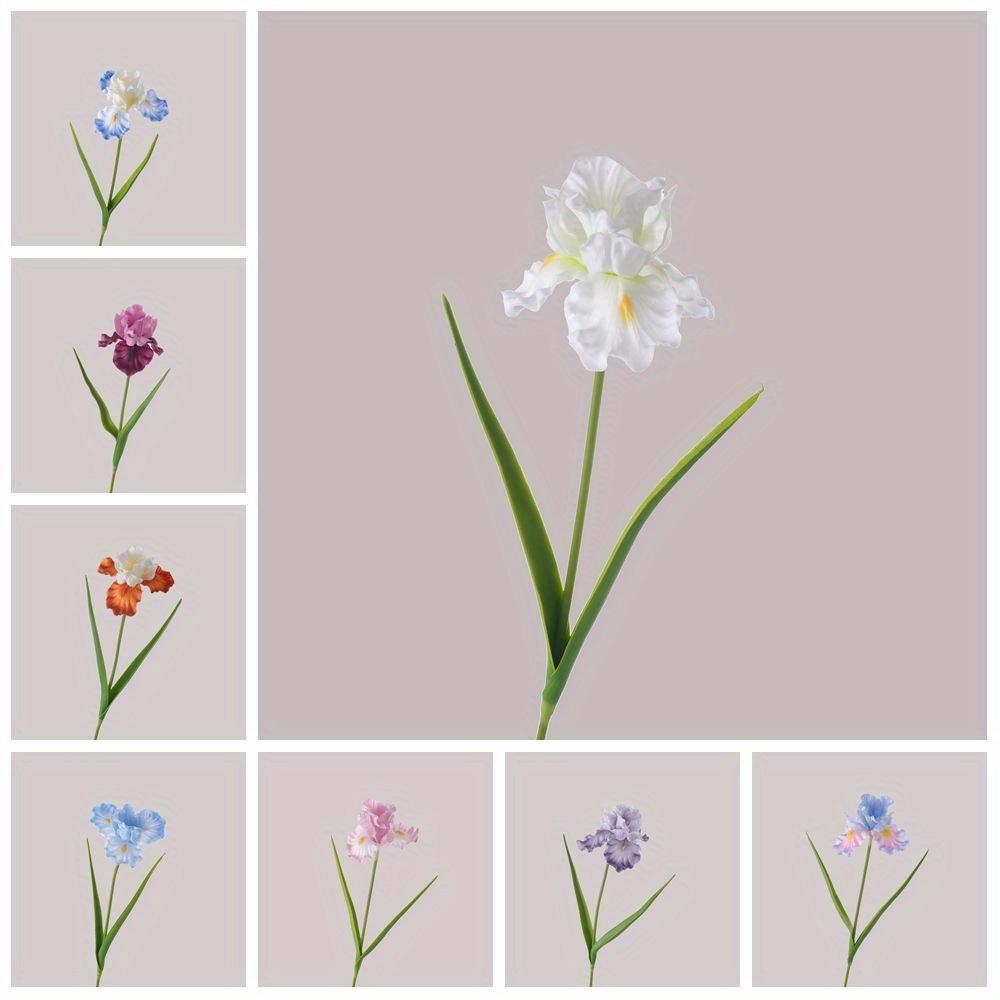 1Pc Simulation 27.9 Inch Single Iris Branch for Outdoor Courtyard Patio Garden Wedding Decoration Home Decor Living Room Table Decoration