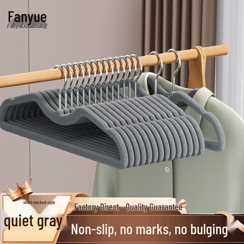Semi-Circular Non-Slip Flocked Hanger: Traceless, No Shoulder Bumps, Shed-Free, Ideal for Home and Dorm Drying.