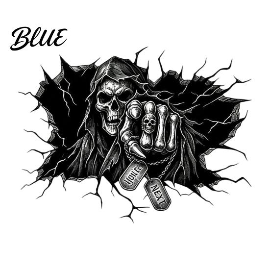 Halloween Wall Decals for Home Decoration 3D Decal Breakout Illusion Sticker with Skull Ghost Spooky Party Backgrounds Room Decor Party Peel