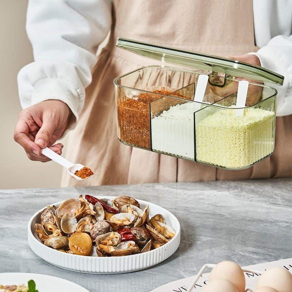 Plastic Seasoning Box Moisture-Proof Salt Jar Easy Clean Seasoning Jar  Home Cooking
