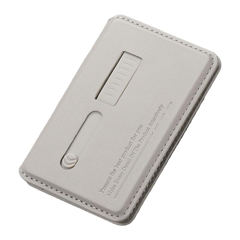 Adjustable Viewing Angle Phone Stand Card Storage Foldable Design Magnetic Backing PU Leather Construction