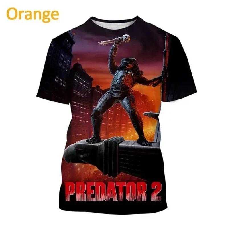 Predator 3d Graphic T-shirt Men's Summer Horror Movie Cool Print T Shirt Fashion Casual Neutral Alien Short Sleeved Harajuku Top