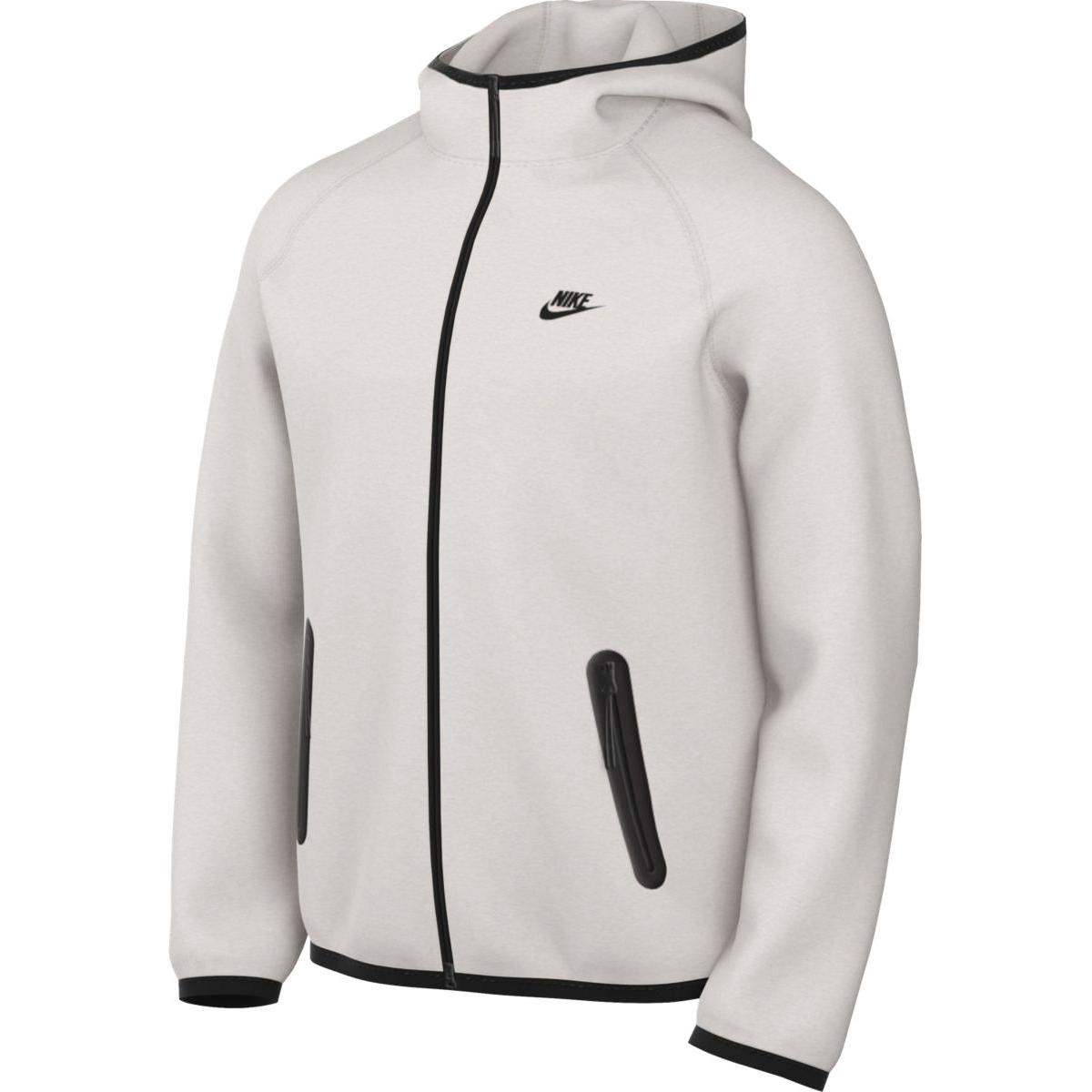 Nike Logo Embroidered Loose Fit Hooded Zip-Up Long Sleeve Jacket Men jackets Gray FD4501-012 S