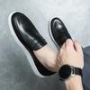 Fashion Men's Leather Shoes Loafers Casual Shoes Slip-on Sneakers Male Dress Shoes Light Breathable Flats Round Toe Comfortable Footwear