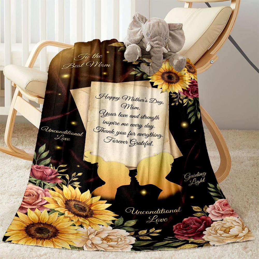 Mom's Gratitude And Love Blanket Suitable for Sofas,travel, Living Rooms Also a Good Gift for Friends and Family Suitable for All Seasons.