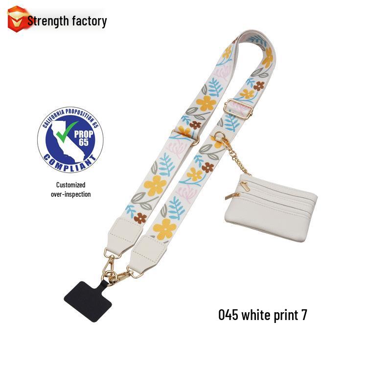 

Стильный шнурок для телефона со съемным кошельком для монет и регулируемым плечевым ремнем