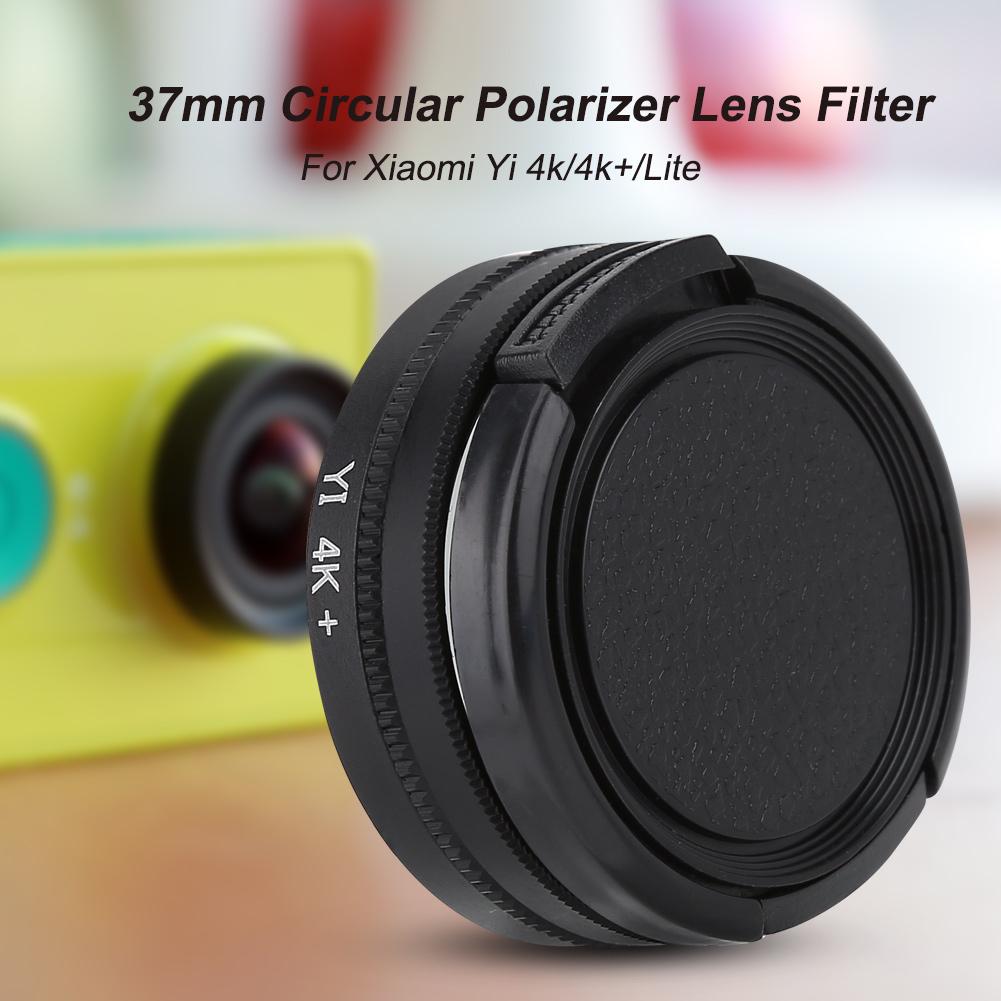 37mm Circular Polarizer Lens Filter with Adapter Ring Protective Cap for Xiaomi Yi 4k 4k+ Lite