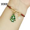 Wrist Accessories Christmas Bracelets, Red Green String Bracelet, Adjustable Charm Bracelet Luminous Wristbands with Glow in The Dark Bead for