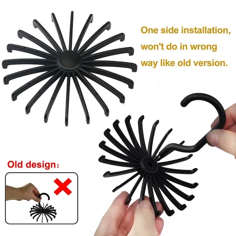 Belt Hanger Scarf Tie Rack Holder for Closet 360 Degree Rotating Clothes Hangers with 18 Claws for Hanging Scarf Towels