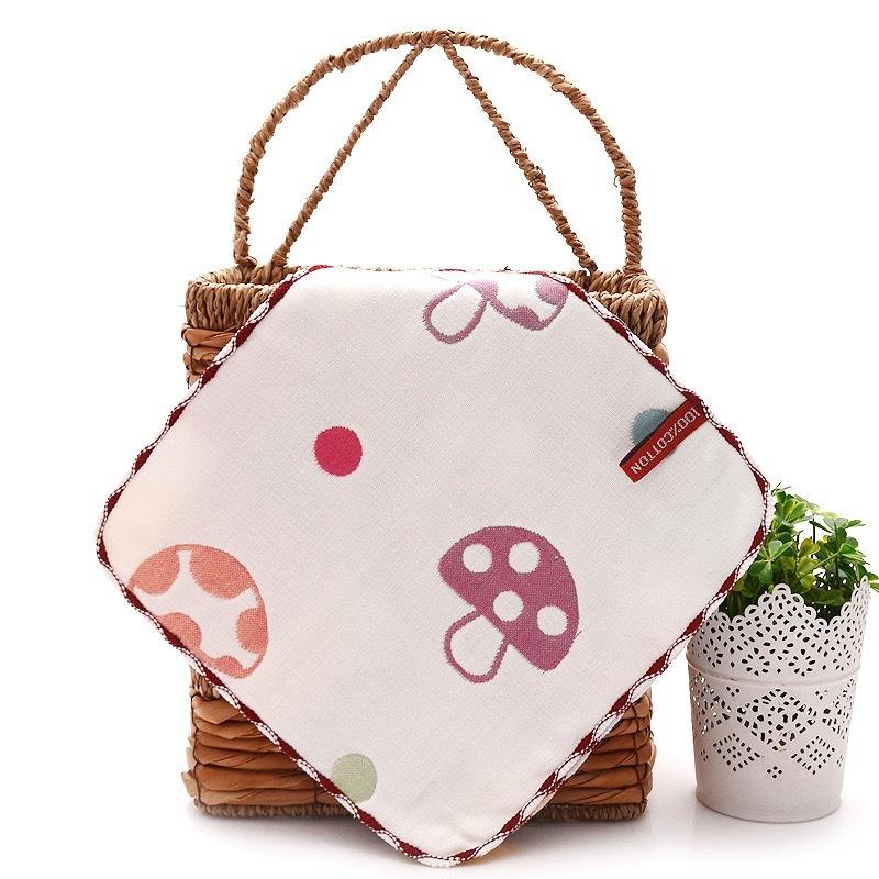 6 Layer Gauze Baby Washcloth 25x25cm Soft Absorbent Jacquard Infant Burp Cloth Thickened Face Towel For Autumn Winter
