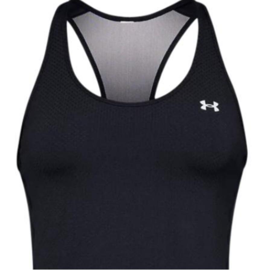 Under Armour Solid Color Round Neck Sleeveless T-Shirt Women Tops Black 1328962-001