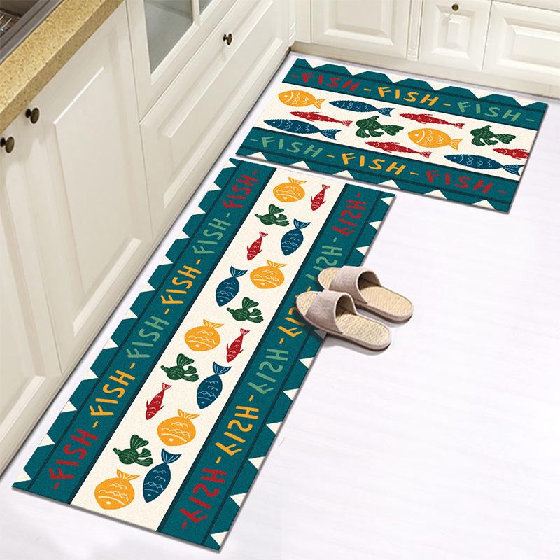 WTEMPO Kitchen Carpet Printed Carpet Thick Foot Mat Floor Mat Simple Door Mat Entrance Door Mat