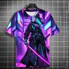 New Men's Samurai Katana Tattoo Girl T-Shirt Street 3D Print Tee Summer Women Short Sleeve Top