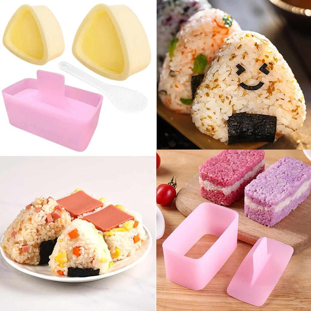Onigiri Mold, 3Pcs Rice Mold Musubi Maker, Musubi Maker Press Mold, Triangle Rice Ball Mold Maker Sushi Mold for Kid Lunch Bento