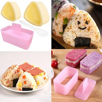 Forma na onigiri, 3 ks forma na rýži, výrobník musubi, lisovací forma na musubi, forma na trojúhelníkové rýžové koule, výrobník, forma na sushi pro dětský oběd, bento