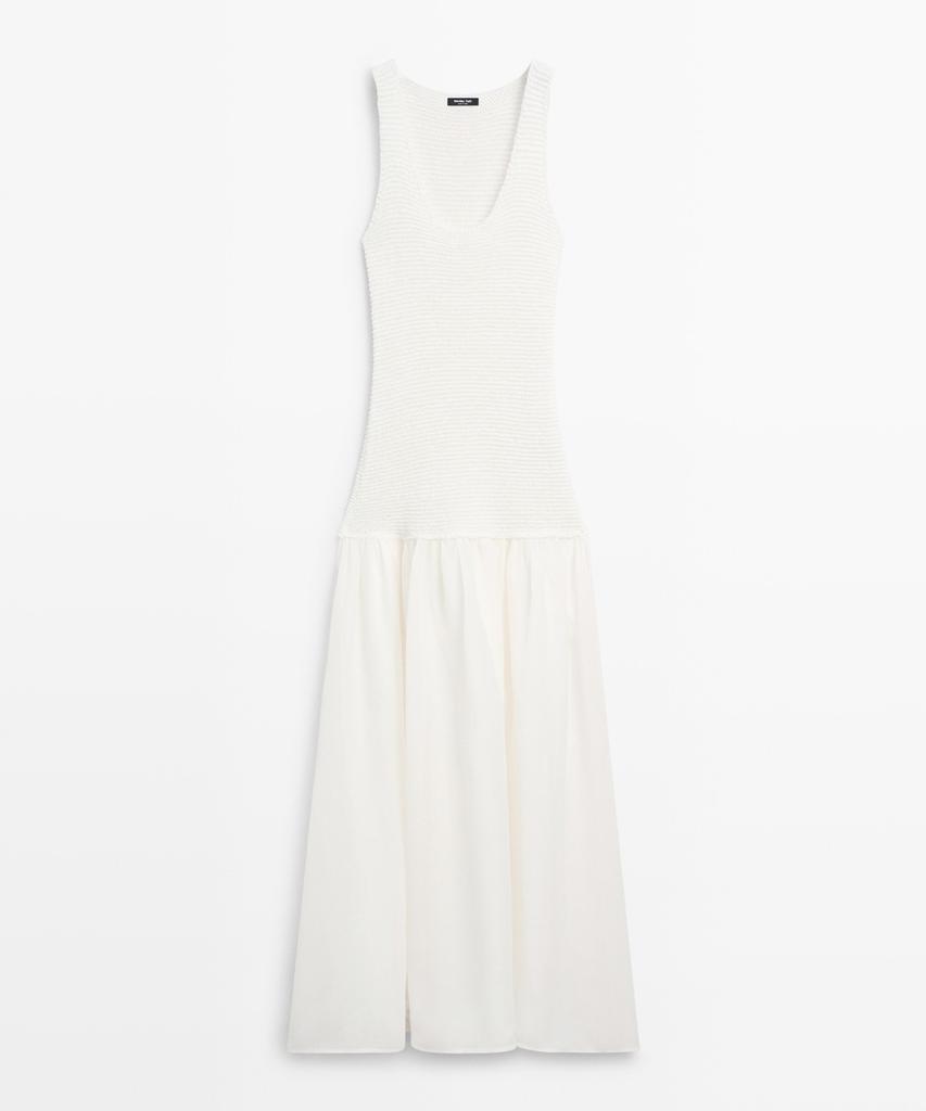 Masimodutti Linen Blend Long Dress