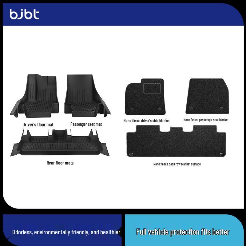 BJBT Full Coverage Non-Slip Floor Mats for Tesla Model Y 2023, TPE Injection Molded