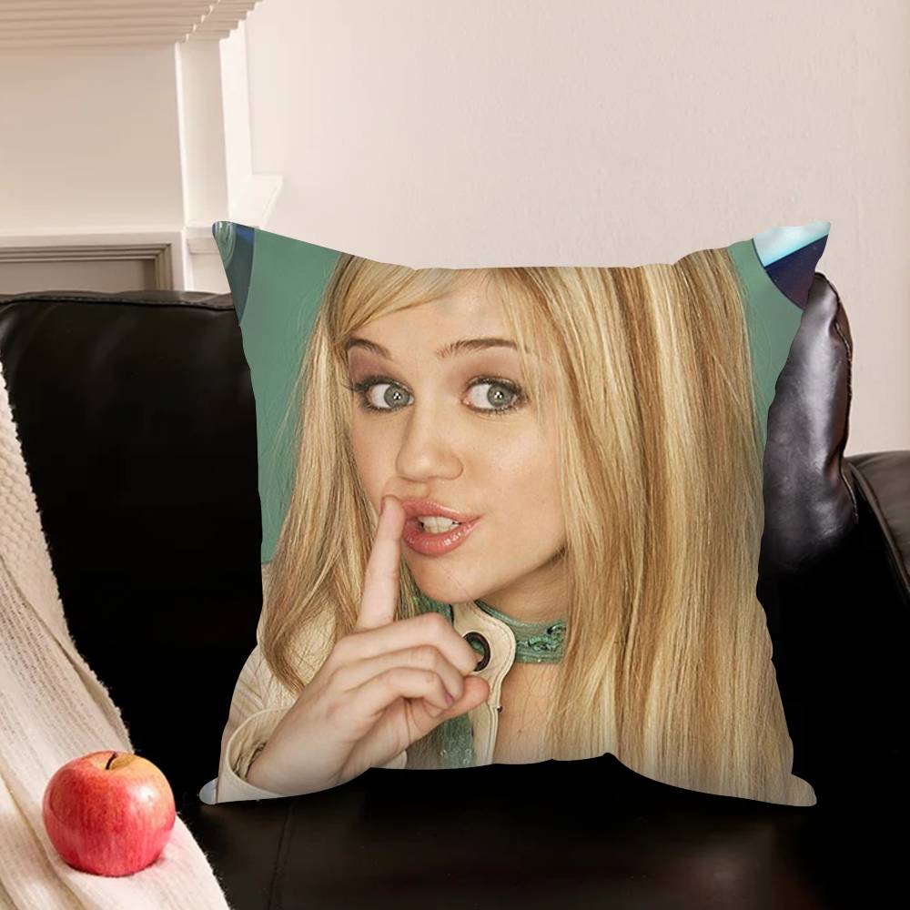 H-Hannah M-Montana Pillowcase Living Room Sofa Cushion Cover Bedroom Room Bed Pillow Cover Home Decoration