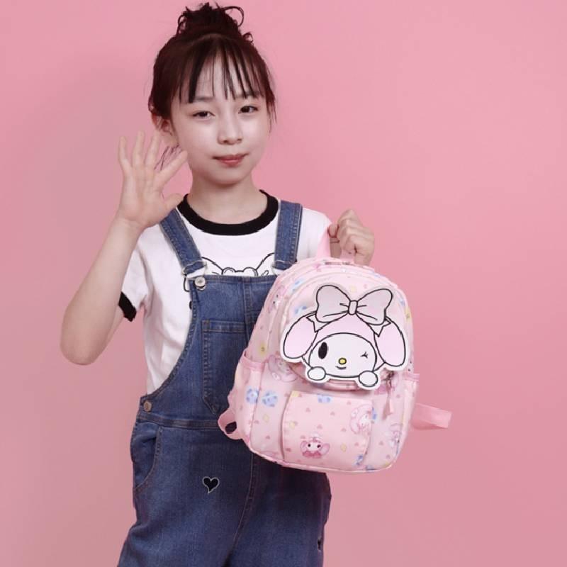 Zaino per Bambini Adorabile Cartone Animato Kuromi Leggero in Nylon per Bambine Bambini Scuola Materna e Asilo