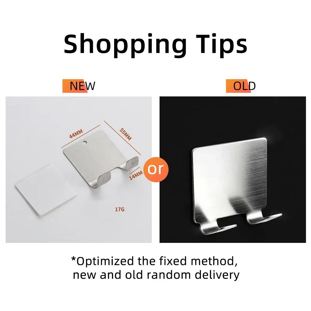 2Pcs Stainless Steel Razor Holder Shaving Stand Bathroom Shaver Storage Rack Hook Organizer for Bathroom Accessories