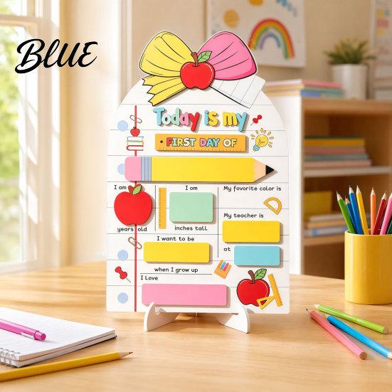 Campus Style Sign Personalized First Day of School Wooden Sign Reusable Erasable Back to Board Cute Classroom Decor Keepsake Memory Tracker