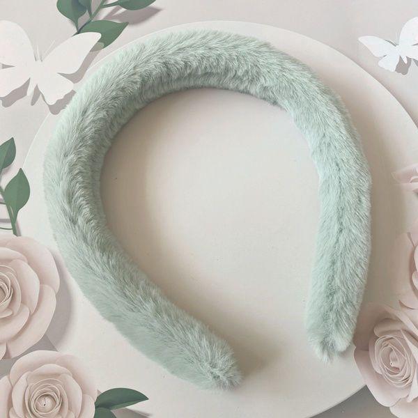 

Плюшевая Повязка на Голову с Темпераментом Женская Корейский Макияж Повязка для Умывания Лица Однотонная Повязка для Непослушных Волос Аксессуары для Волос для Девочек