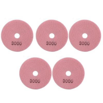 5 Stück 4 Zoll Diamant Nasspolierpads Weiches Schleifscheiben-Set für Marmor Granit Keramik 3000 Körnung
