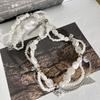 1 PZ Collana Irregolare Imitazione Perla Choker Avvolgente Donna Dolci Perline Catena Collo Strass Lusso Leggero Gioielli da Festa di Alta Gamma