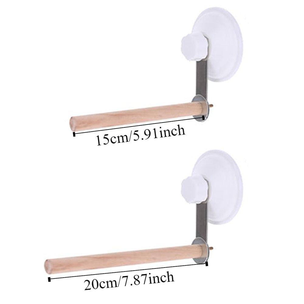 Wood Suction Cup Bird Stand Safe Teeth Grinder Bird Toy Bracket Bird Bath Perch Stand  Sun Birds