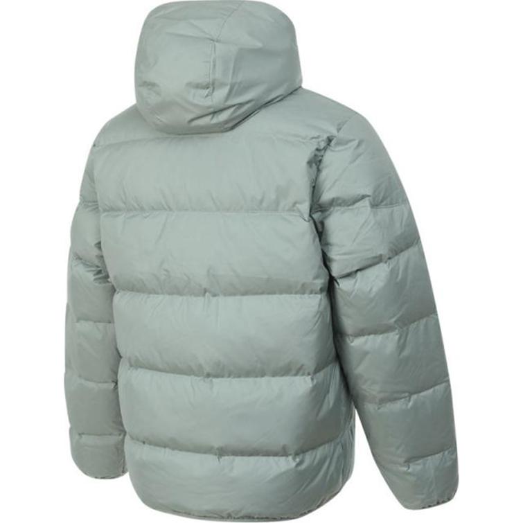 Nike Einfarbige Kapuzenjacke mit Reißverschluss, modisch, vielseitig, langärmlig, Daunenmantel, Herrenjacken, Hellgrau HQ0897370