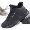 Black Leather Shoes for Men Height Increasing Winter Fashion Sneakers Plus Fur Warm Outdoor Cotton Casual Shoes Men Shoe Size 48