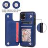 PU Leather Antifall Phone Back Cover Case For iPhone 11 6.1 Inch White