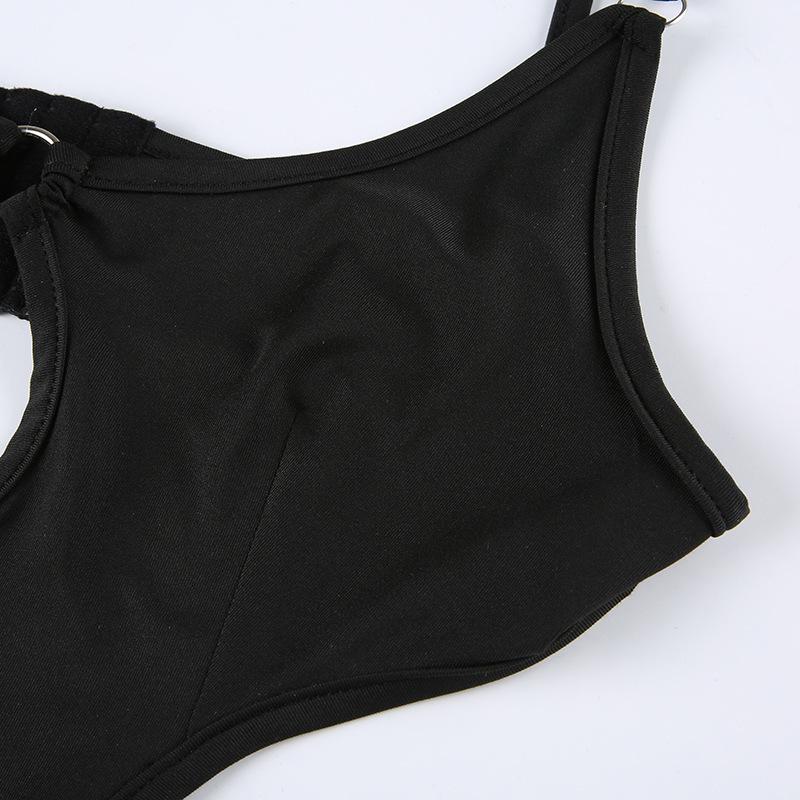 Kombinéza pro ženy Nepravidelné vyhloubené body Body Pásek Sváteční párty Dámské Romper Plavky