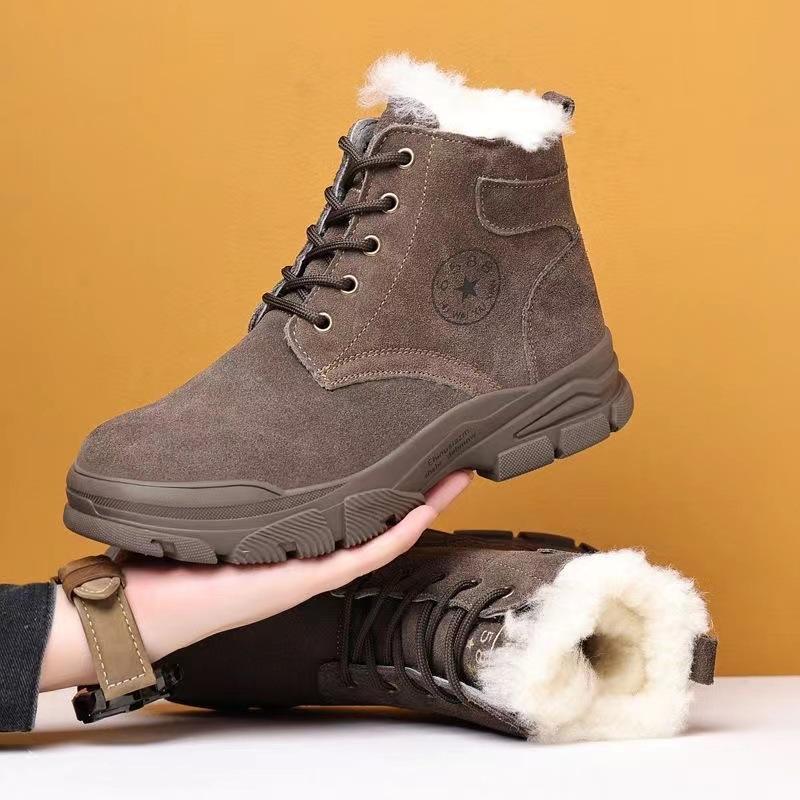 

Мужские зимние ботинки, водонепроницаемые, теплые, с меховой подкладкой, зимние, со шнуровкой, для походов, короткие ботинки, без застежек, для улицы, высокие ботинки для работы, походов, армейские ботинки для мужчин 40