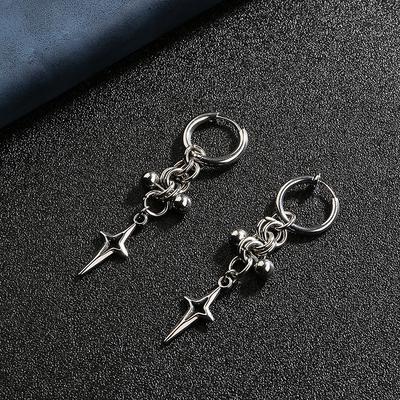 1pcs Spike Rivet Star Hoop Punk Earrings for Women Men Stainless Steel Drop Earrings Gothic Hip Hop Jewelry Y2K Accessories