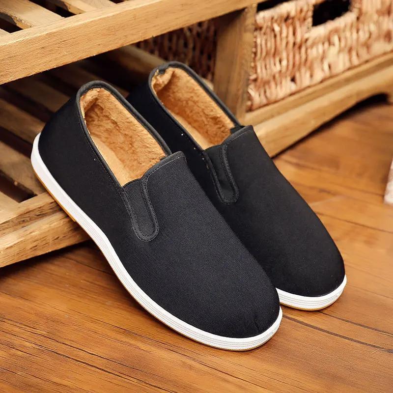 2024 Winter New Men's Cashmere Cotton Shoes Beef Tendon Sole Non-slip Casual Warm Men's Shoes Large Size 36-50