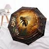 Bee Honeycomb Garden Emblem pattern umbrella, portable and foldable design, 8 ribs, a casual accessory for Halloween, Christmas, and birthday gifts.