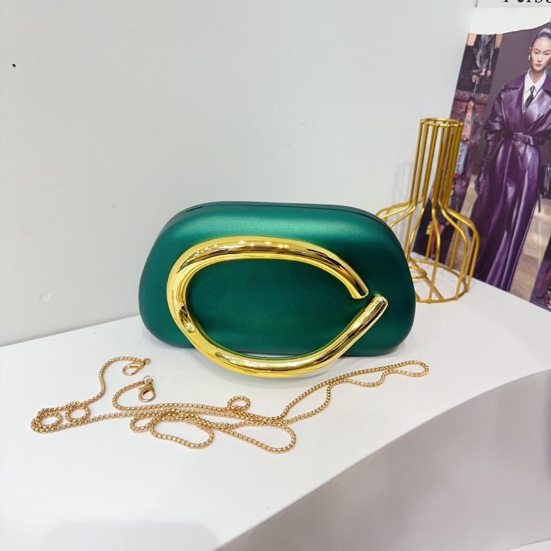 Trendy Classic Round Box Clutch Bag Dinner Bag Acrylic Bag Retro Metal Handle Shoulder Crossbody