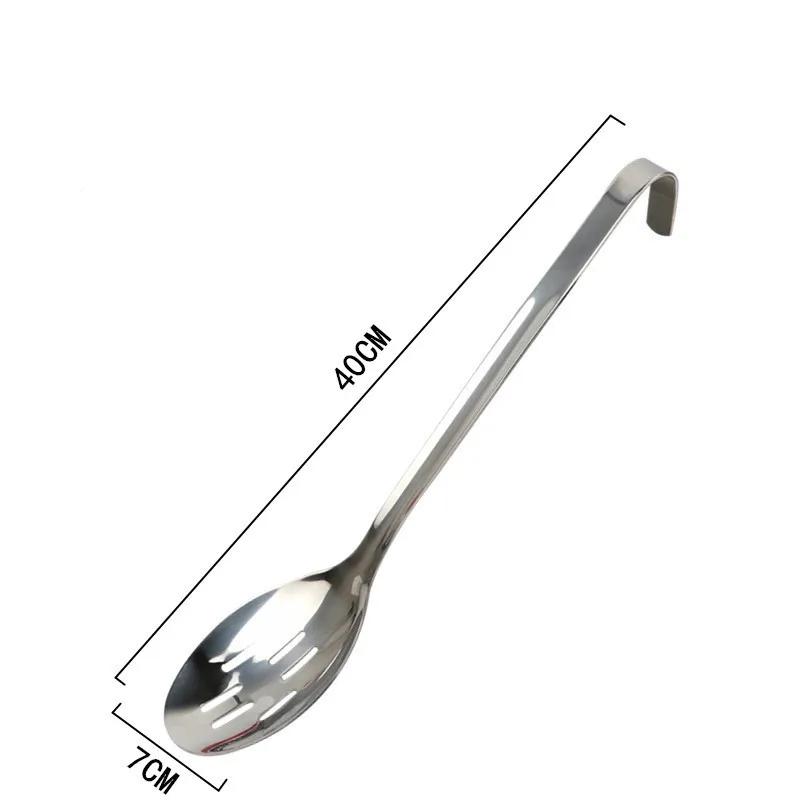 Big Long Handle Ladle Serving Stainless Steel Spoon with Hook Big Soup Scoop Buffet Creative Kitchen Cooking Utensils Tableware