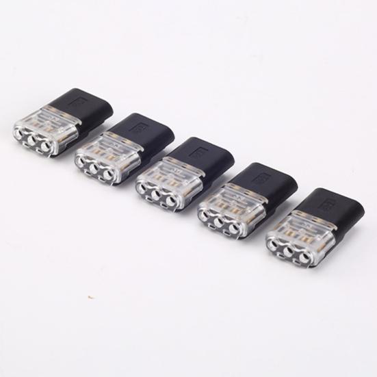 24/40Pcs 3-Pin Solderless Wire Connectors with Locking RGB LED Strips Light Wire Quick Connector No Stripping 18-22AWG Wire Plug-in Connector