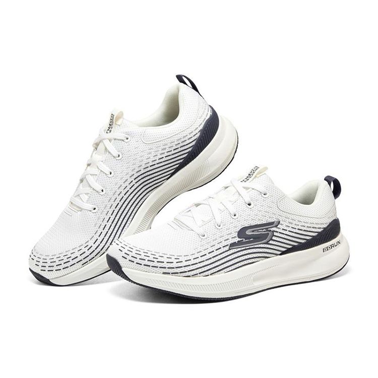 Skechers Go Run Pulse Comfortable Low-Top Casual Running Shoes Men Sneaker White Black 220536-WNV