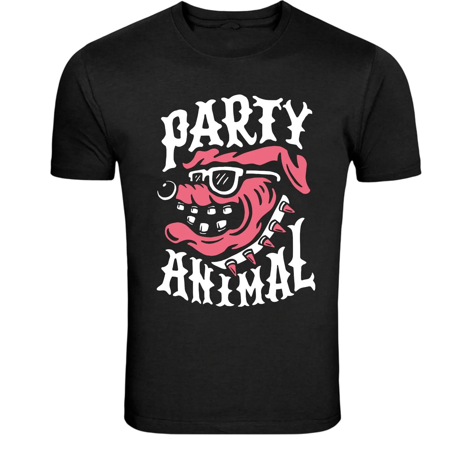 Party Animal Dog T-Shirt - Funny Punk Dog Party Graphic Tee 2XL